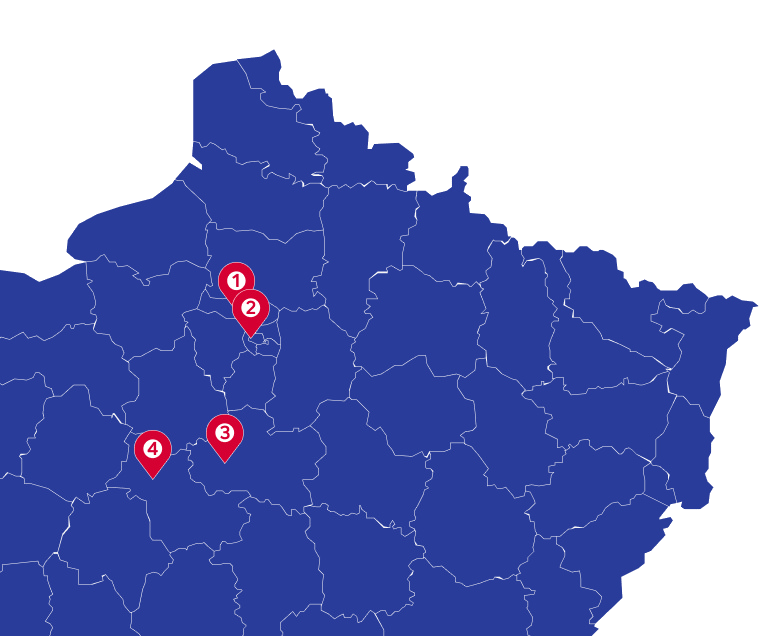 Carte usines et bureaux Brandt France